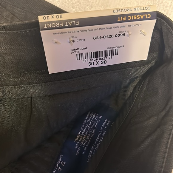 NWT Men’s STAFFORD Classic Fit COTTON TROUSER WAISTBAND DRESS PANTS 30X30 Black - Picture 9 of 11